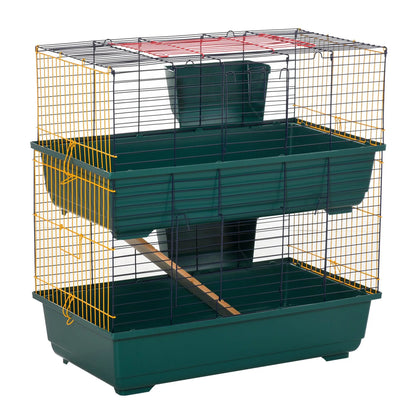 PawHut 2-Story Large Small Animal Cage w/ Accessories for Chinchillas Puppy Guinea Pig 