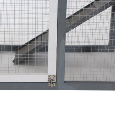 PawHut 2 Tier Wooden Guinea Pigs Hutches Guinea Pig Cage Rabbit Cage Pull Out Tray W/ Ramp 122 x 62.6 x 92 cm 