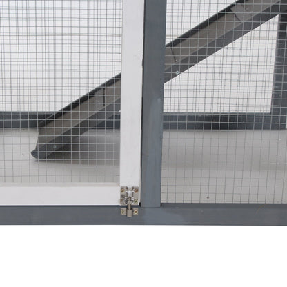 PawHut 2 Tier Wooden Guinea Pigs Hutches Guinea Pig Cage Rabbit Cage Pull Out Tray W/ Ramp 122 x 62.6 x 92 cm 