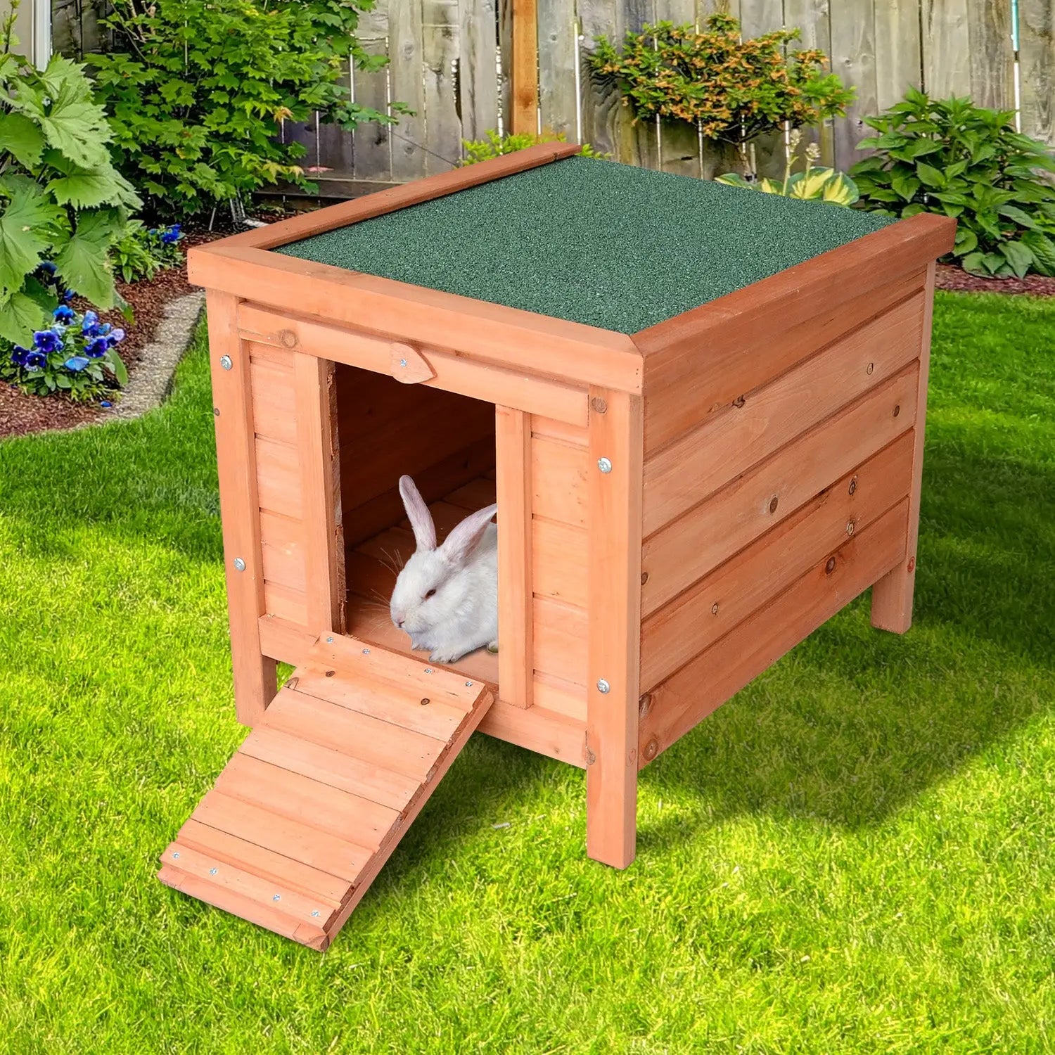 PawHut 20" Wooden Guinea Pigs Hutches-Fir Wood 