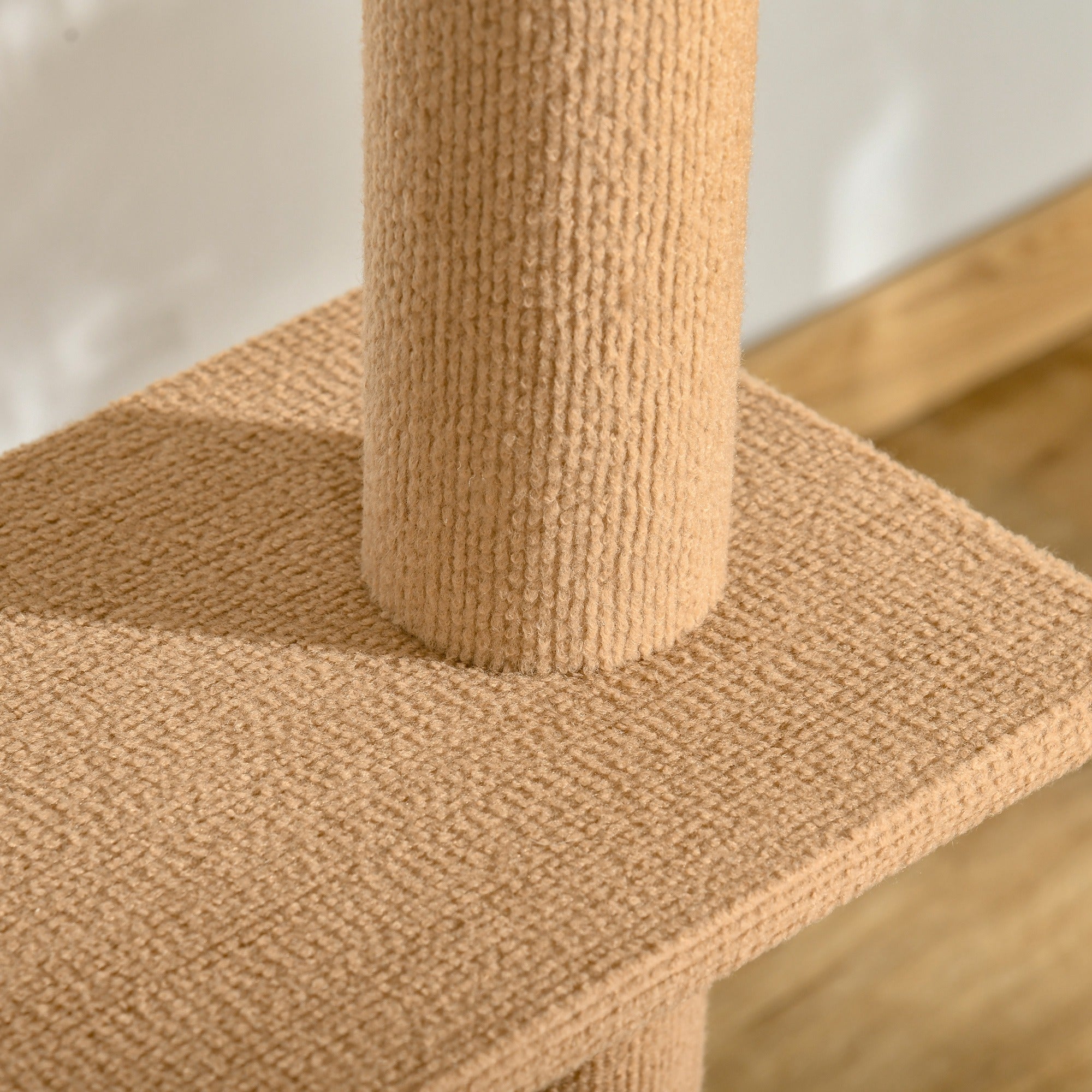 PawHut 260cm Floor To Ceiling Cat Tree for Indoor Cats w/ Three Platforms Activity Centre - Brown 