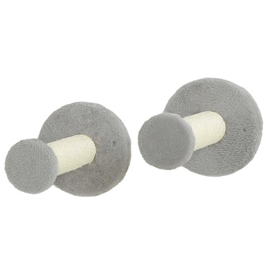 PawHut 3-Piece Cat Wall Furniture with Scratching Posts, Scratching Pads, Perches, Cat Wands, Toy Balls, Light Grey 