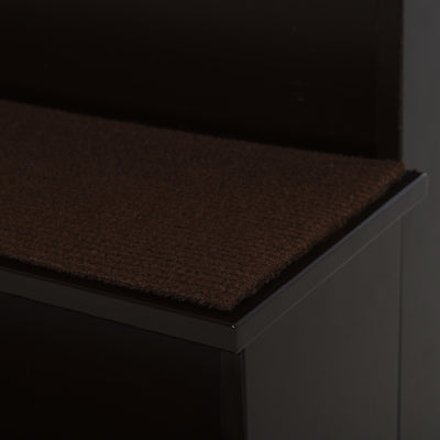 PawHut 4 Step Wooden Dog Steps Pet Stairs for Dogs, Cat Ladder for Bed Couch with Non-Slip Carpet 40 x 59 x 54.2 cm, Dark brown 
