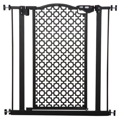 PawHut 74-80 cm Pressure Fit Safety Gate for Doorways and Staircases, Dog Gate, Pet Barrier for Hallways with Auto Close, Double Locking 