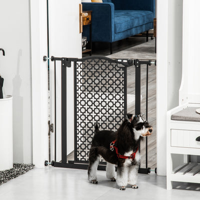 PawHut 74-80 cm Pressure Fit Safety Gate for Doorways and Staircases, Dog Gate, Pet Barrier for Hallways with Auto Close, Double Locking 