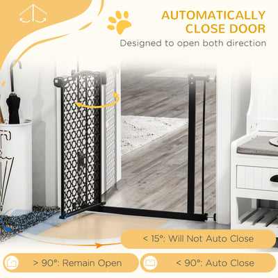 PawHut 74-80 cm Pressure Fit Safety Gate for Doorways and Staircases, Dog Gate, Pet Barrier for Hallways with Auto Close, Double Locking 