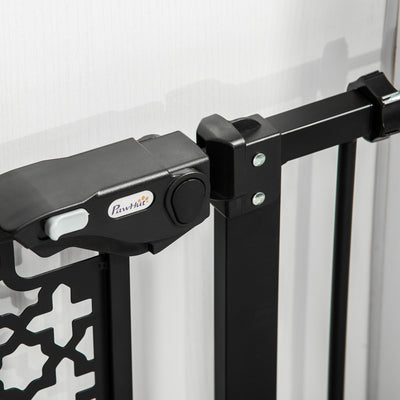 PawHut 74-80 cm Pressure Fit Safety Gate for Doorways and Staircases, Dog Gate, Pet Barrier for Hallways with Auto Close, Double Locking 