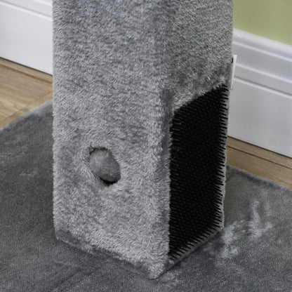 PawHut Cat Tree Scratching Post for Indoor Cats 79cm Jute Scratcher Climber w/ Carpet Base Dangling Toy – Grey 