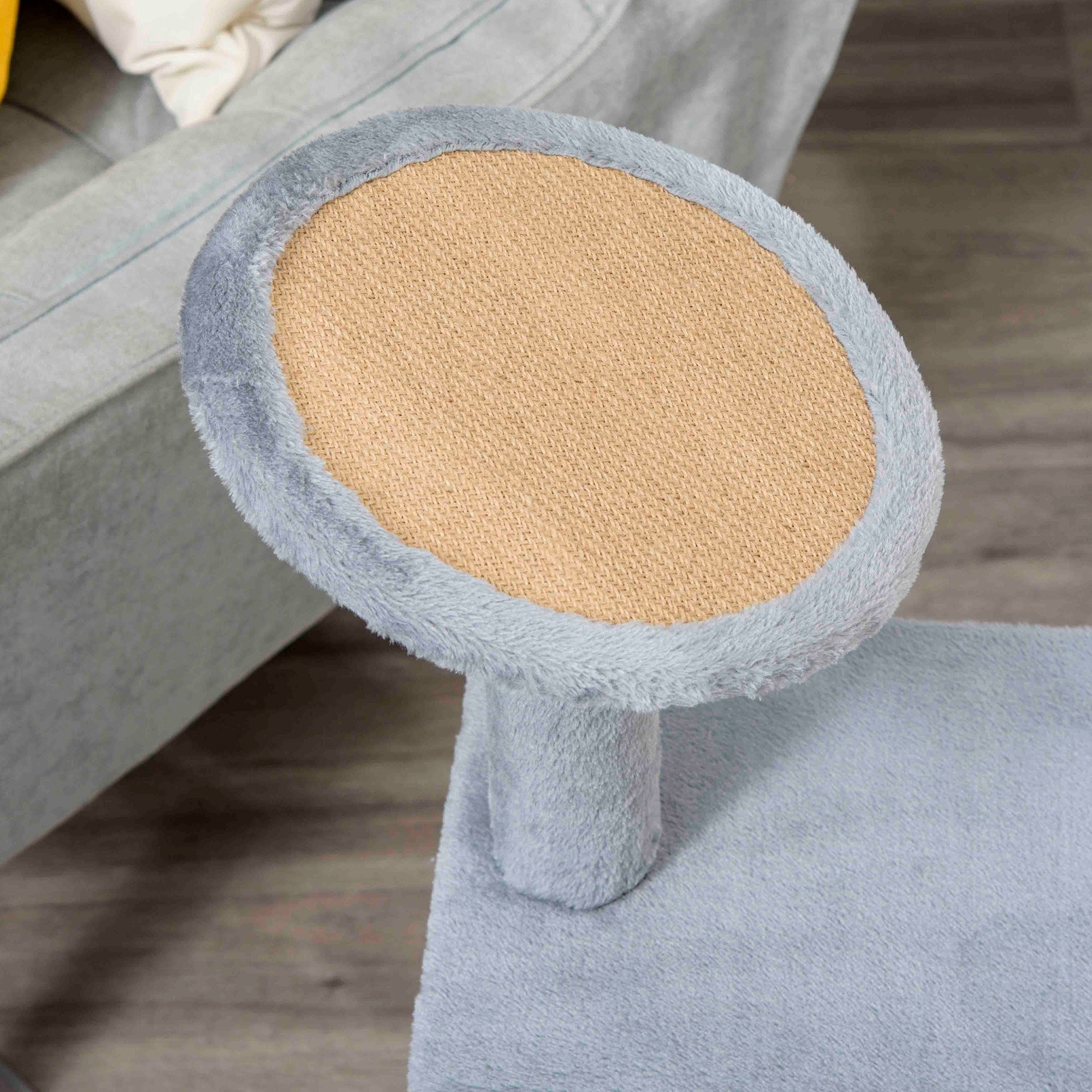 PawHut Cat Tree Tower for Indoor Cats, Cat Scratching Post with Bed, Cat House, Scratching Pad, Perch, Interactive Ball Toy 48 x 48 x 84cm, Grey 