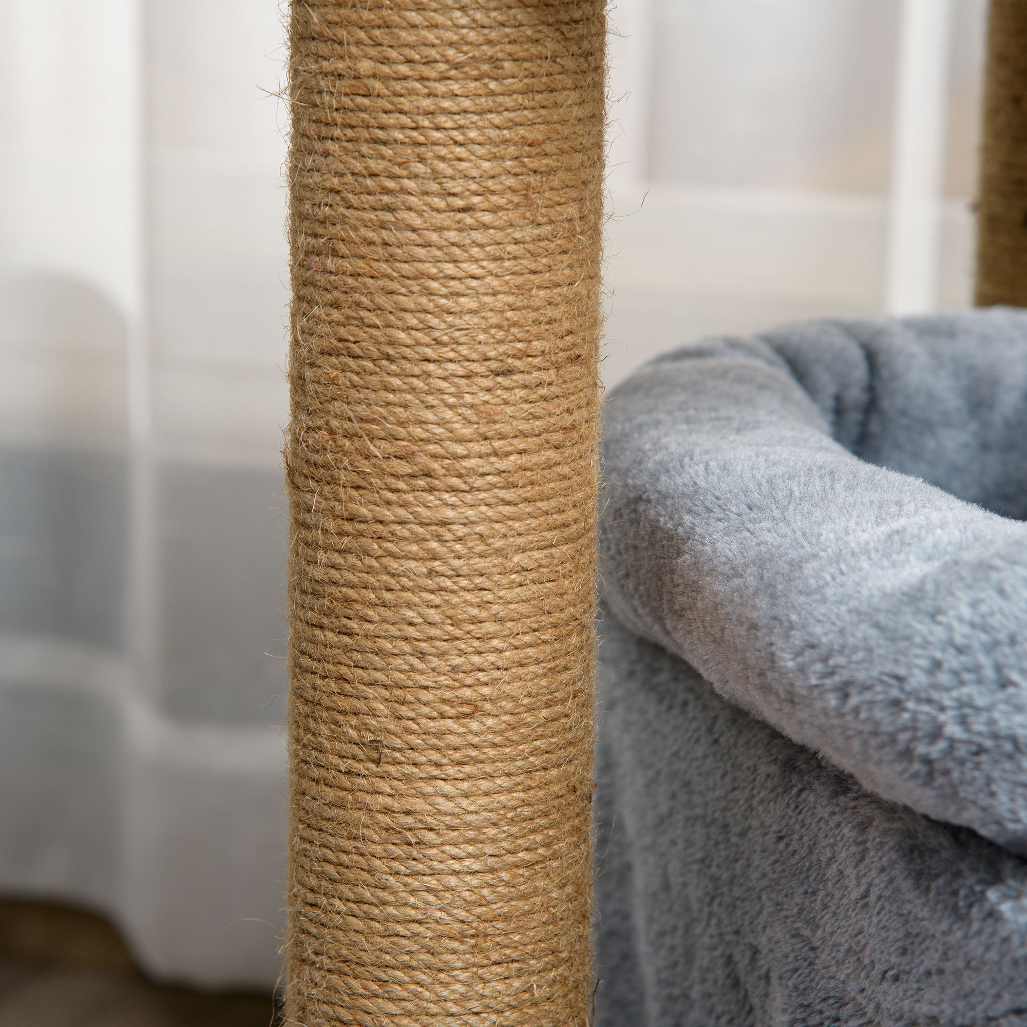 PawHut Cat Tree Tower for Indoor Cats, Cat Scratching Post with Bed, Cat House, Scratching Pad, Perch, Interactive Ball Toy 48 x 48 x 84cm, Grey 