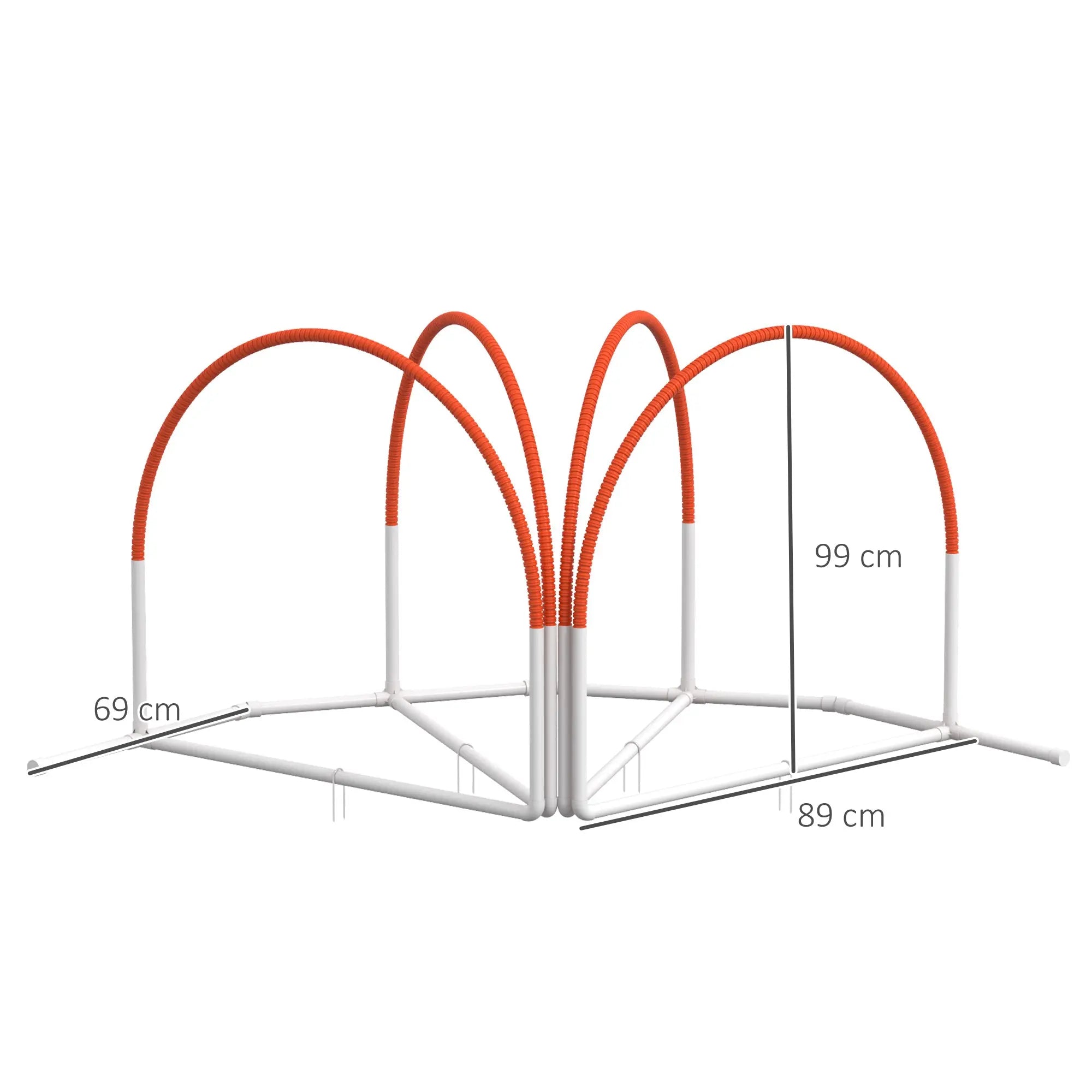 PawHut Dog Agility Equipment Set, Dog Agility Training Equipment for Dogs w/ Oxford Carry Bag, 4 PCS Weave Poles Orange 