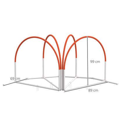 PawHut Dog Agility Equipment Set, Dog Agility Training Equipment for Dogs w/ Oxford Carry Bag, 4 PCS Weave Poles Orange 