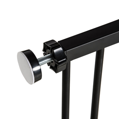 PawHut Dog Gate Pet Safety Gate Stair Barrier Pressure Fit Adjustable 76-82/86-97/101-107 cm, Black 