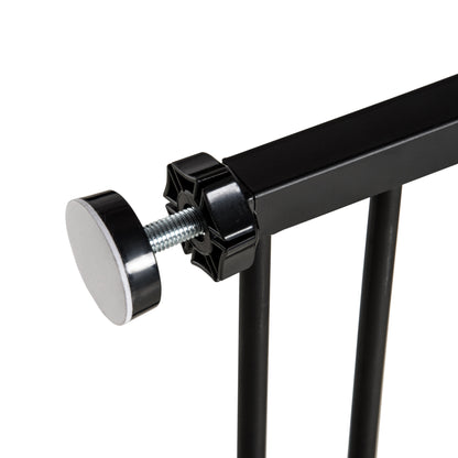 PawHut Dog Gate Pet Safety Gate Stair Barrier Pressure Fit Adjustable 76-82/86-97/101-107 cm, Black 