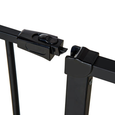 PawHut Dog Gate Pet Safety Gate Stair Barrier Pressure Fit Adjustable 76-82/86-97/101-107 cm, Black 