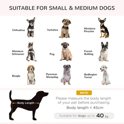 PawHut Elevated Dog Sofa Bed, with Cushion, for Medium and Small Dogs, Grey 