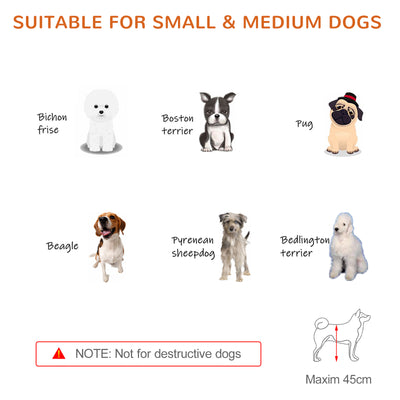 PawHut Freestanding Dog Gate, Foldable Pet Fence, Indoor Wood Barrier, Stair Gate with Support Feet, for Doorway, Hallway, Small and Medium Dogs, 69H x 104-183 cm, Blue-grey 