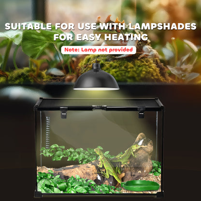 PawHut Glass Reptile Terrarium Insect Breeding Tank Vivarium Habitats with Thermometer for Lizards, Horned Frogs, Snakes, Spiders - Large 50 x 30 x 35cm 