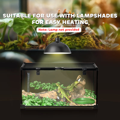 PawHut Glass Reptile Terrarium Insect Breeding Tank Vivarium Habitats with Thermometer for Lizards, Horned Frogs, Snakes, Spiders - Medium 50 x 30 x 25cm 