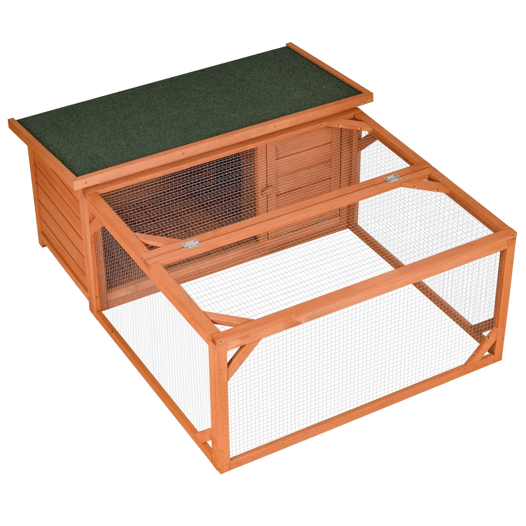 PawHut Guinea Pigs Hutches Off-ground Small Animal Guinea Pig House 125.5 x 100 x 49cm 