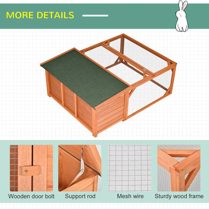 PawHut Guinea Pigs Hutches Off-ground Small Animal Guinea Pig House 125.5 x 100 x 49cm 