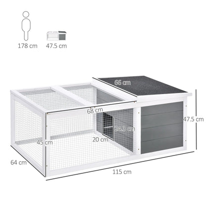 PawHut Guinea Pigs Hutches Small Guinea Pigs Hutches Pet Run Cover, with Water-resistant Asphalt Roof 