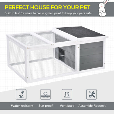 PawHut Guinea Pigs Hutches Small Guinea Pigs Hutches Pet Run Cover, with Water-resistant Asphalt Roof 