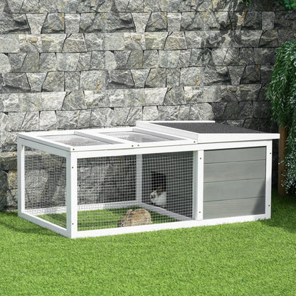 PawHut Guinea Pigs Hutches Small Guinea Pigs Hutches Pet Run Cover, with Water-resistant Asphalt Roof 
