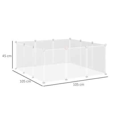 PawHut Pet Playpen DIY Small Guinea Pigs Hutches Fence 12 Panels for Kitten Bunny Chinchilla 