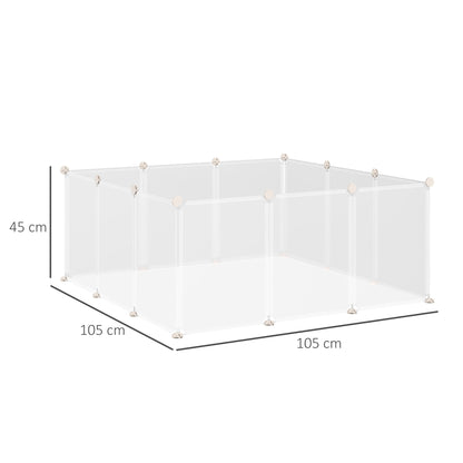 PawHut Pet Playpen DIY Small Guinea Pigs Hutches Fence 12 Panels for Kitten Bunny Chinchilla 