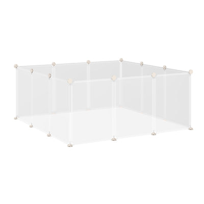PawHut Pet Playpen DIY Small Guinea Pigs Hutches Fence 12 Panels for Kitten Bunny Chinchilla 