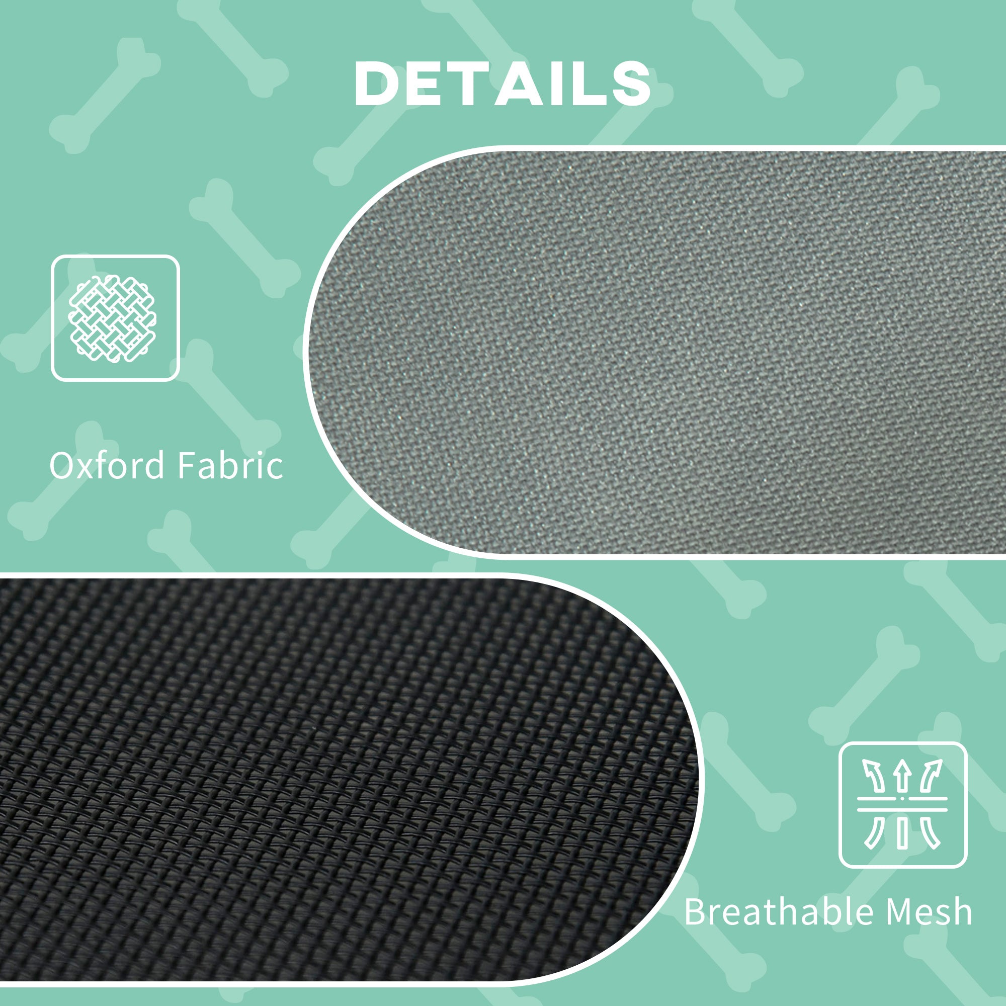 PawHut Raised Dog Bed Waterproof Elevated Pet Cot with Breathable Mesh UV Protection Canopy Grey, for Large Dogs, 92 x 76 x 90cm 