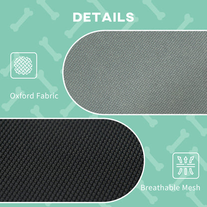 PawHut Raised Dog Bed Waterproof Elevated Pet Cot with Breathable Mesh UV Protection Canopy Grey, for Large Dogs, 92 x 76 x 90cm 