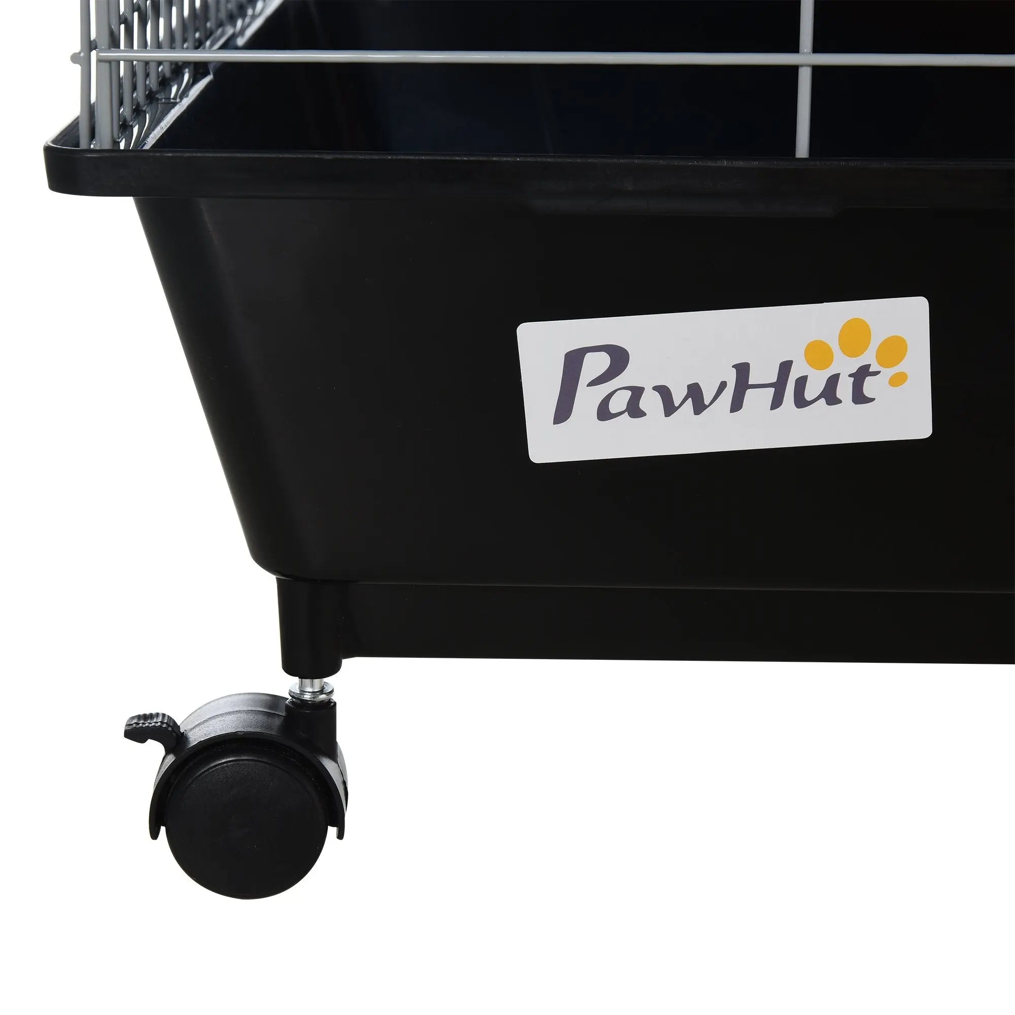 PawHut Steel Small 2-Tier Small Guinea Pigs Hutches w/ Accessories Blue/Orange 