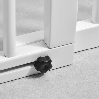 PawHut Wooden Dog Gate, Dog Fence Indoor, Freestanding Dog Barrier, Adjustable Lockable Fence with 3 Panels, 71H x 113-166W cm, White 