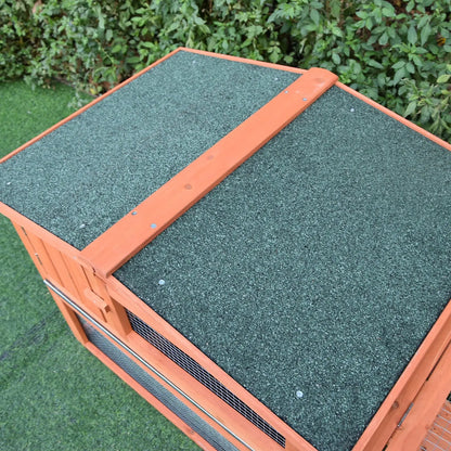 Pawhut 2 Floor Wooden Guinea Pigs Hutches House Bunny Coop Outdoor Garden Backyard, 158L x 58W x 68H cm 