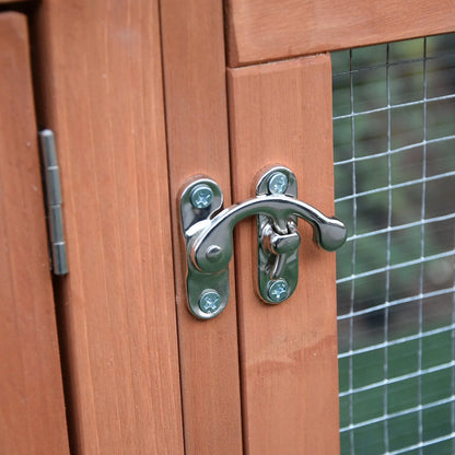 Pawhut 2 Floor Wooden Guinea Pigs Hutches House Bunny Coop Outdoor Garden Backyard, 158L x 58W x 68H cm 