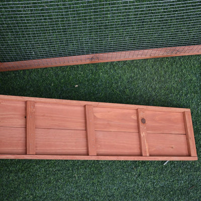 Pawhut 2 Floor Wooden Guinea Pigs Hutches House Bunny Coop Outdoor Garden Backyard, 158L x 58W x 68H cm 