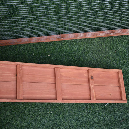 Pawhut 2 Floor Wooden Guinea Pigs Hutches House Bunny Coop Outdoor Garden Backyard, 158L x 58W x 68H cm 