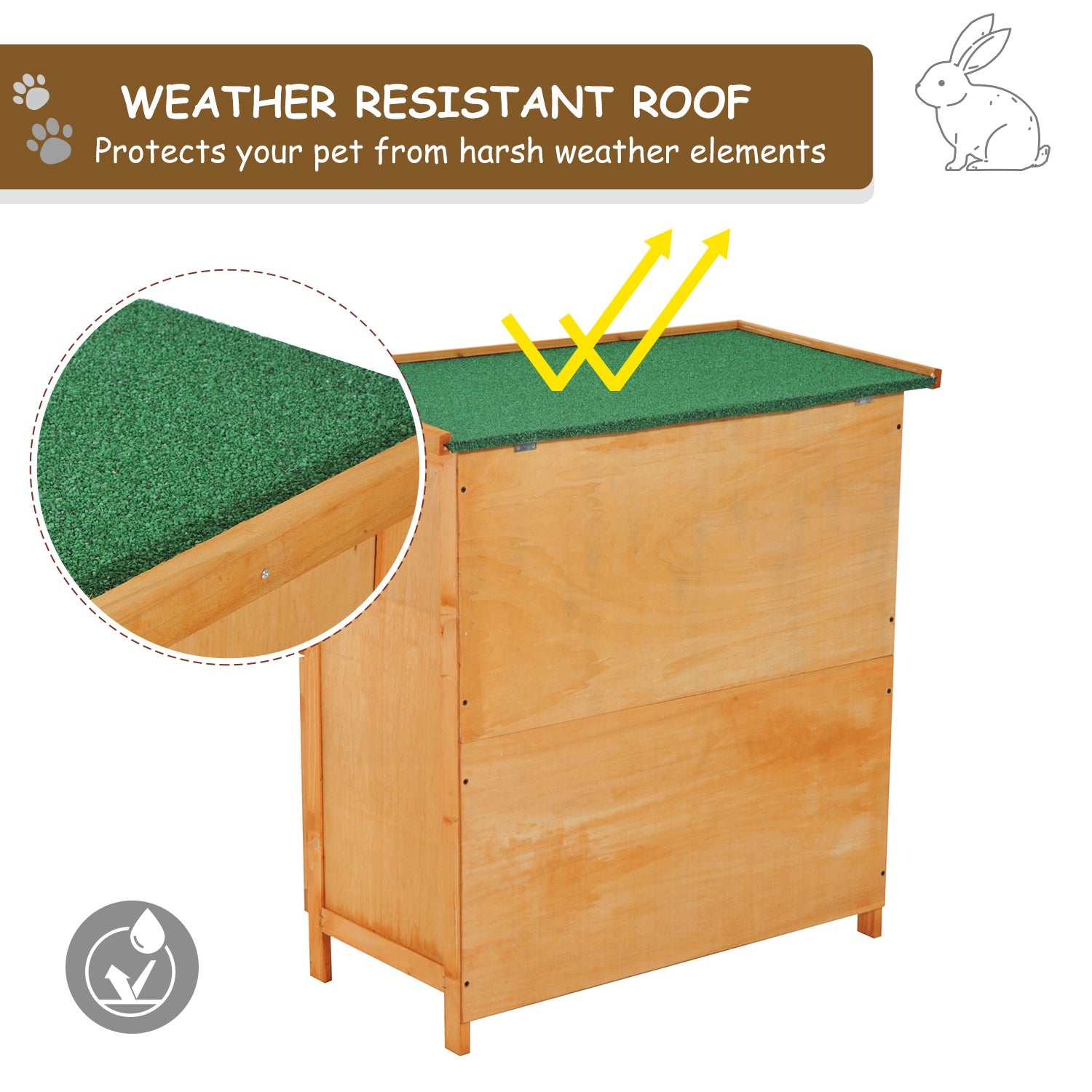 Pawhut 90cm 2 Tiers Double Decker Wooden Guinea Pigs Hutches Pet Cage 