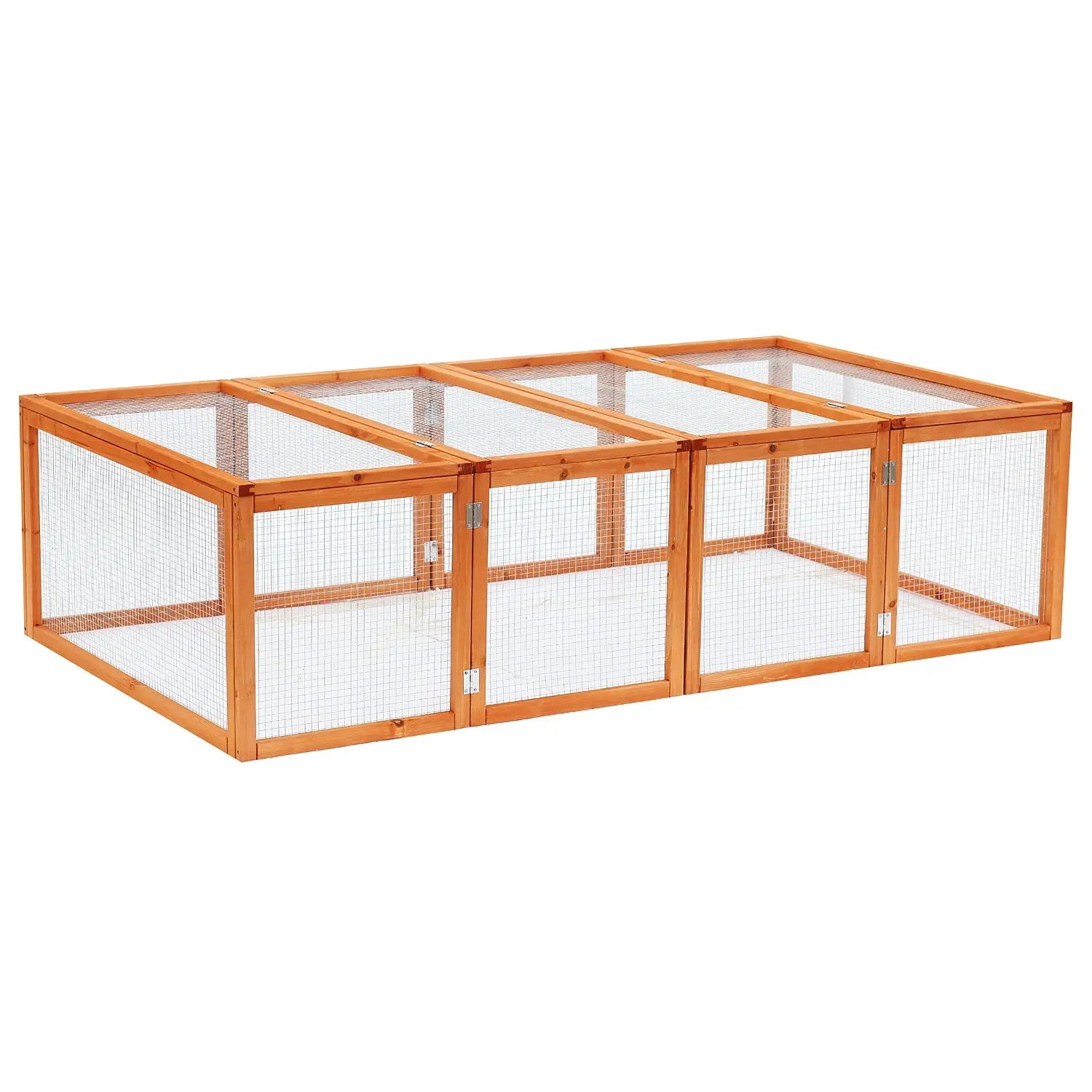 Pawhut Guinea Pigs Hutches W/ Mesh Wire, 181Lx100Wx 48H cm-Wood 