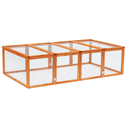Pawhut Guinea Pigs Hutches W/ Mesh Wire, 181Lx100Wx 48H cm-Wood 