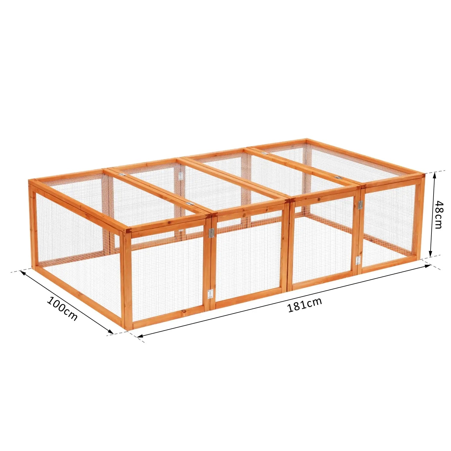 Pawhut Guinea Pigs Hutches W/ Mesh Wire, 181Lx100Wx 48H cm-Wood 