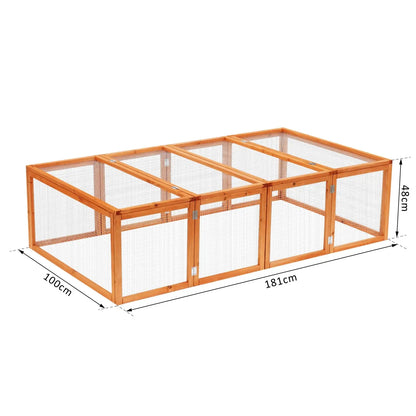 Pawhut Guinea Pigs Hutches W/ Mesh Wire, 181Lx100Wx 48H cm-Wood 