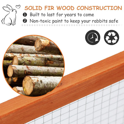 Pawhut Guinea Pigs Hutches W/ Mesh Wire, 181Lx100Wx 48H cm-Wood 