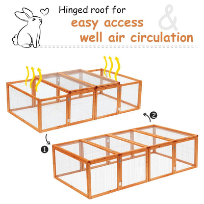 Pawhut Guinea Pigs Hutches W/ Mesh Wire, 181Lx100Wx 48H cm-Wood 