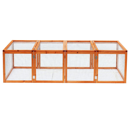 Pawhut Guinea Pigs Hutches W/ Mesh Wire, 181Lx100Wx 48H cm-Wood 