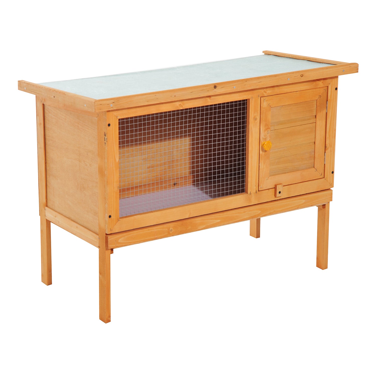 Pawhut Guinea Pigs Hutches,90Lx45Wx65H cm-Fir Wood 