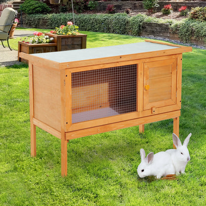 Pawhut Guinea Pigs Hutches,90Lx45Wx65H cm-Fir Wood 
