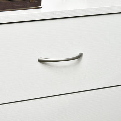 HOMCOM Three-Drawer Simple Bedside Table - White 